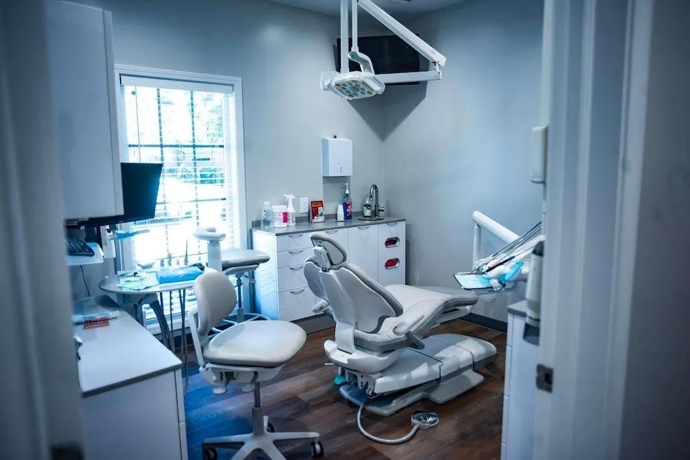 Patient chair and overhead light
